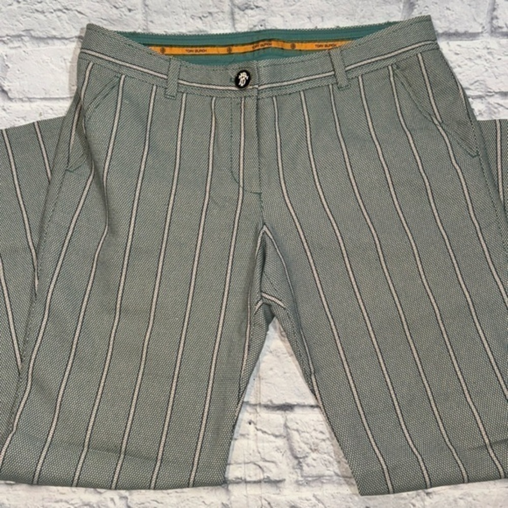 Tory Burch Emmett Striped Knit Business Casual Trouser Slack Classic Ankle Pants